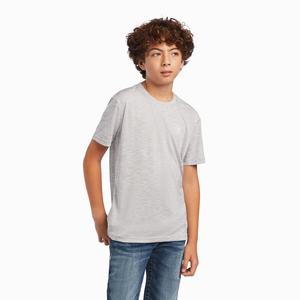 Kids' Ariat Charger Patriotic Polo Shirts Grey | EUYR-51248