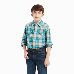 Kids' Ariat Handley Retro Fit Shirts Turquoise | ECNG-86374