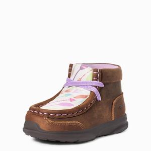 Kids' Ariat LIL' STOMPERS ADDISON Western Boots Brown | RJDN-39157