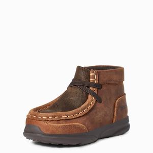 Kids' Ariat LIL' STOMPERS HEATH SPITFIRE Western Boots Brown | YQAK-67415