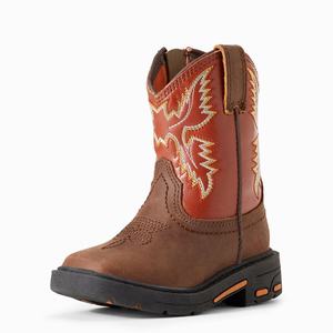 Kids' Ariat Lil' Stompers Chandler Workhog Western Boots Brown | WPNL-64153