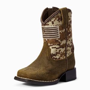 Kids' Ariat Lil' Stompers Dallas Western Boots Brown | EWBI-04921