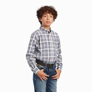 Kids' Ariat Pro Series Brady Classic Fit Shirts White | DVZF-59104