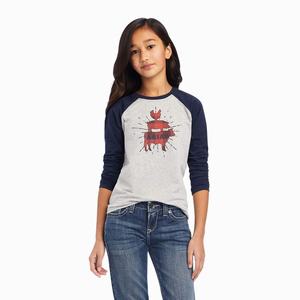 Kids' Ariat REAL Farm Polo Shirts Grey / Navy | ETIM-74951