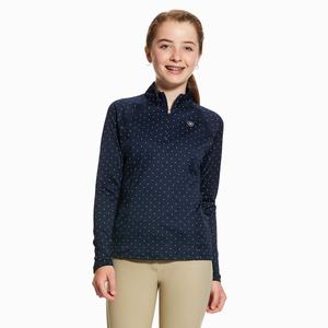 Kids' Ariat Sunstopper 2.0 1/4 Zip Polo Shirts Navy | LXSP-61805