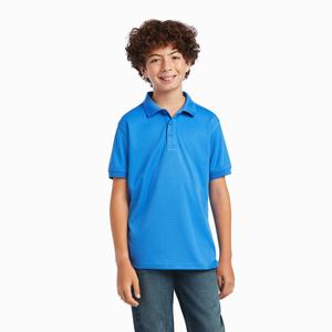 Kids' Ariat TEK Polo Shirts Blue | DECW-49870