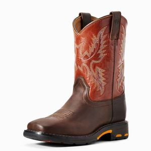 Kids' Ariat WorkHog Wide Square Toe Western Boots Multicolor | UMKY-91867