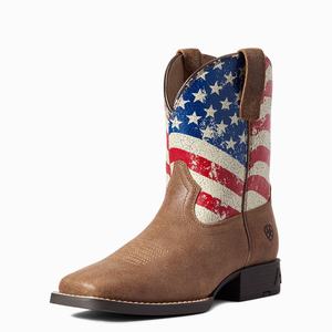 Kids' Ariat Youth Stars and Stripes Western Boots Brown | FOLK-43071