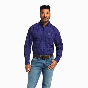 Men's Ariat Antonio Classic Fit Shirts Blue | EJUN-27435