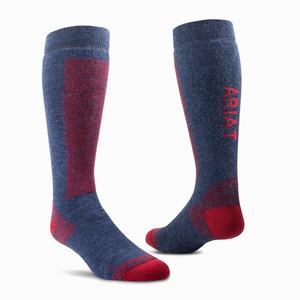 Men's Ariat AriatTEK Merino Socks Navy / Red | YVPA-16340