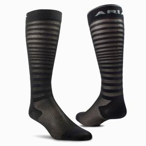 Men's Ariat AriatTEK Ultrathin Performance Socks Black / Grey | DCJB-03179