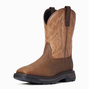 Men's Ariat Big Rig Work Boots Brown | NMYT-52764