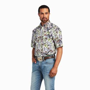 Men's Ariat Blaine Classic Fit Shirts White | JFPO-48357