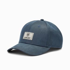 Men's Ariat Box Logo Patch Hats Blue | GZDX-10547