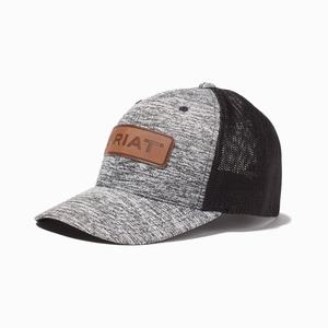 Men's Ariat Box Logo Snapback Hats Grey | VOPB-91465