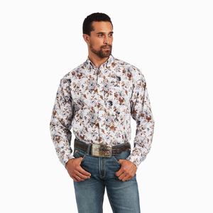 Men's Ariat Bryant Classic Fit Shirts White | KAOJ-05789