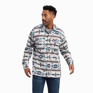 Men's Ariat Caldwell Printed Hoodie Dark Beige | UWQJ-96072