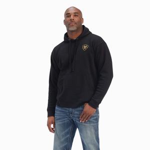 Men's Ariat Camo Flag Hoodie Black | JTIU-51074