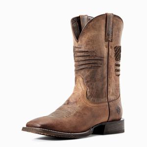 Men's Ariat Circuit Patriot Western Boots Brown | MXNU-43809