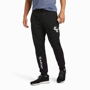 Men's Ariat Compton Cowboys Track Pants Black | CQUF-35627