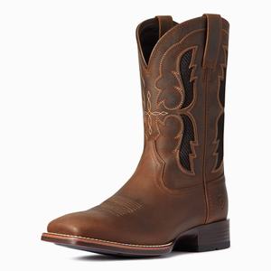 Men's Ariat Dash VentTEK Ultra Western Boots Brown | HLVC-48235