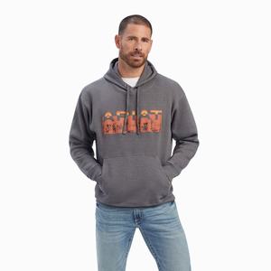 Men's Ariat Desert Roam Hoodie Grey | FLSW-47201