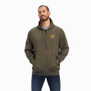 Men's Ariat Devotion Eagle Hoodie Olive | TVHI-36192