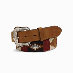 Men's Ariat Diamond Embroidery Belts Brown | XTDK-45721