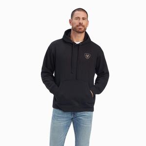 Men's Ariat EST Block Hoodie Black | GQJV-57308