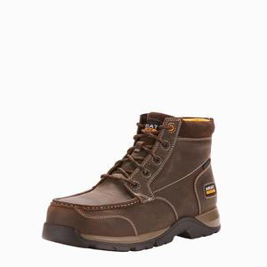 Men's Ariat Edge LTE Chukka Waterproof Composite Toe Waterproof Boots Dark Brown | KDYX-74603