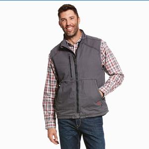 Men's Ariat FR DuraLight Stretch Canvas Jackets Grey | XFQT-19082