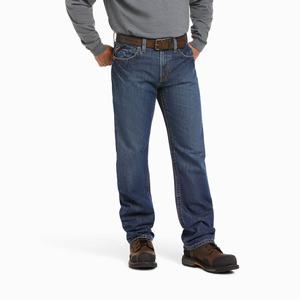 Men's Ariat FR M3 Loose Basic Straight-Fit Jeans Multicolor | AWXK-23160