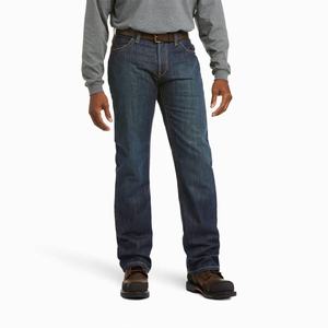 Men's Ariat FR M4 Relaxed Basic Cut Straight-Fit Jeans Multicolor | KHRY-13825