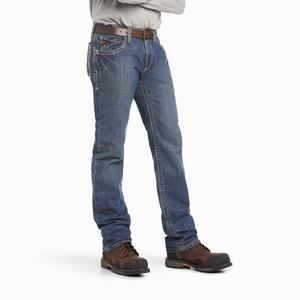 Men's Ariat FR M4 Relaxed Boundary Cut Straight-Fit Jeans Multicolor | BKPD-40312