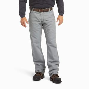 Men's Ariat FR M4 Relaxed Workhorse Cut Pants Grey | AMGV-52870