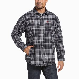 Men's Ariat FR Monument Shirts Black | UYSZ-54093