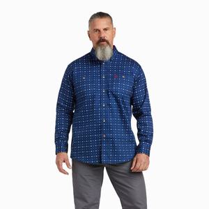 Men's Ariat FR Vented Shirts Blue | ZYTV-30154