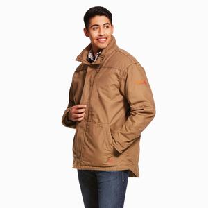 Men's Ariat FR Workhorse Insulated Jackets Khaki | ZPEI-14267