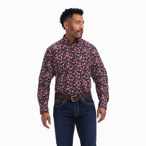 Men's Ariat Flannery Classic Fit Shirts Claret | LBRT-23674