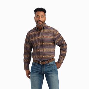 Men's Ariat Fletcher Classic Fit Shirts Claret | WDOI-54971