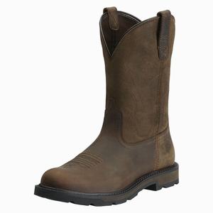 Men's Ariat Groundbreaker Work Boots Brown | NQBS-03167