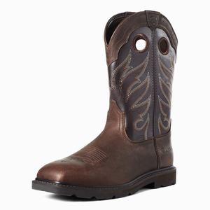 Men's Ariat Groundwork Work Boots Brown | KPWC-16390