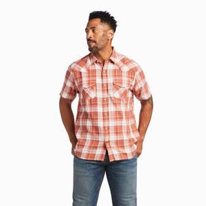 Men's Ariat Harley Retro Fit Shirts Brown | KWRX-30514