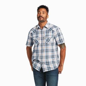 Men's Ariat Haye Retro Fit Shirts Light Yellow | VKPC-93120