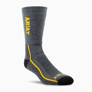 Men's Ariat Heavyweight Merino Wool Steel Toe Performance Socks Grey | KIUA-97152