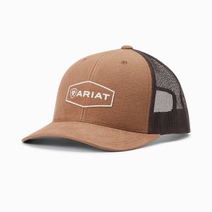 Men's Ariat Hex Logo Patch Hats Brown | XYJP-74098