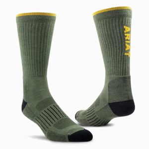 Men's Ariat High Performance Tek 2 Pair Pack Socks Olive | IDSV-62471