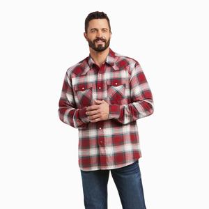 Men's Ariat Hillsboro Retro Fit Shirts Red | JURC-39670