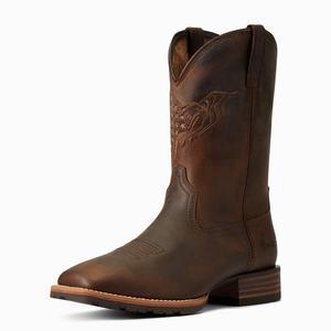 Men's Ariat Hybrid Fly High Western Boots Brown | ADMY-63745