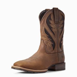 Men's Ariat Hybrid VentTEK Western Boots Brown | ODTB-27891